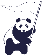 Panda with flag