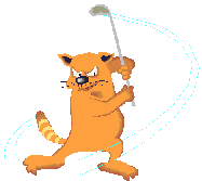 Cat golfs