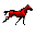 Red horse runs