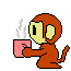 Monkey with coffee