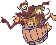 Monkeys in barrel