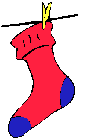 Red sock hangs