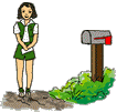 Girl sends mail