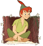 Peter Pan sits