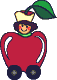 Girl in apple