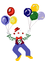 Clown and baloons