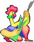 Chicken with guitar