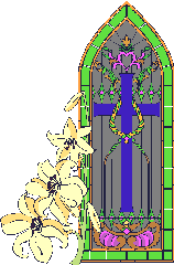 Door with lillies