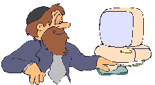 Rabbi on computer