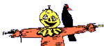 Scarecrow and bird