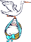 Baby and stork 3